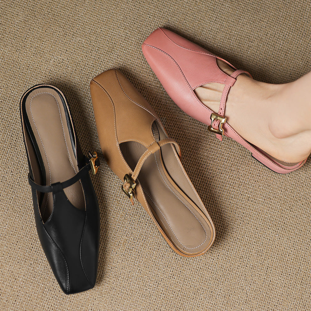 Keva Genuine Leather Mules