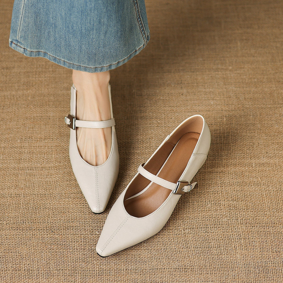 Maeve | Pointed-Toe Mary Jane Flat