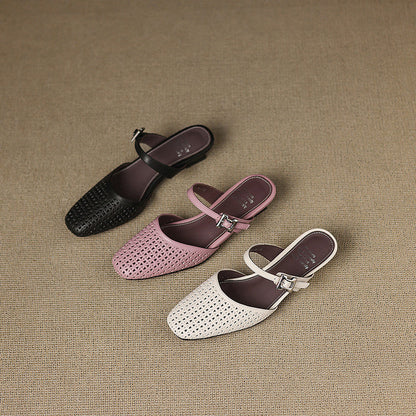 Ovia Genuine Leather Mules