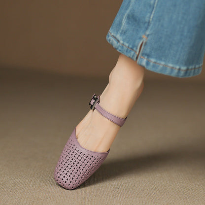 Ovia Genuine Leather Mules