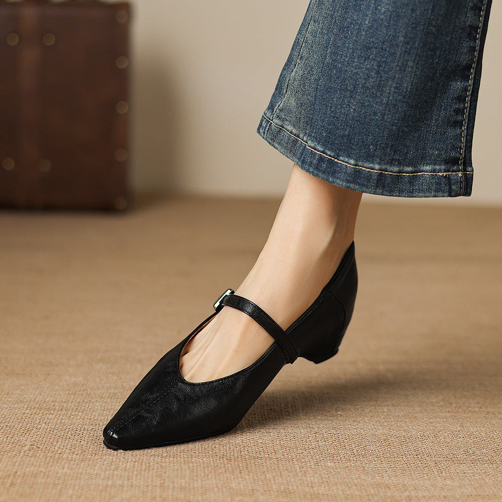 Maeve | Pointed-Toe Mary Jane Flat