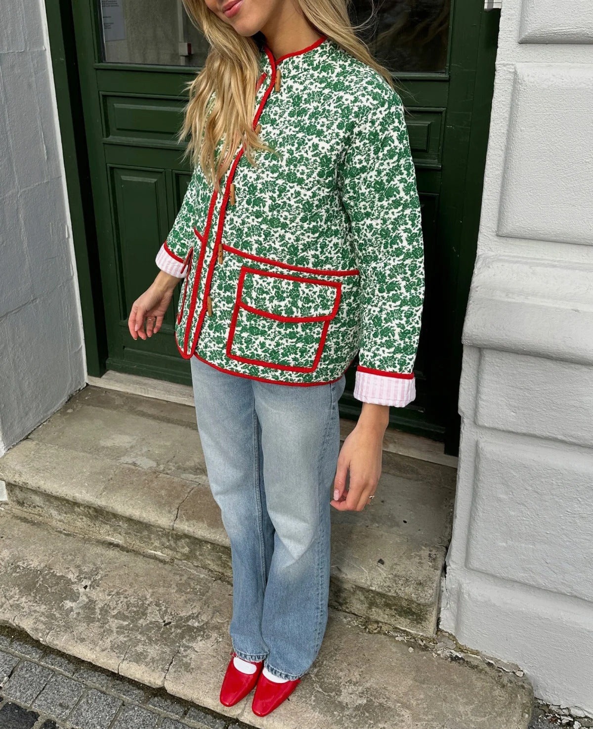 AMY'S Floran Print Patchwork Jacket