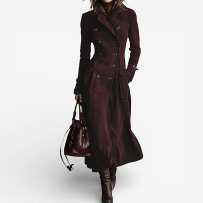 Ashley – Long Suede Trench Coat