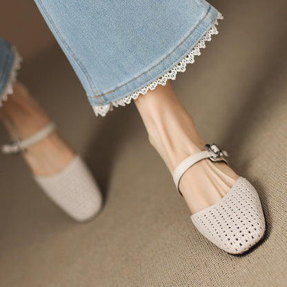 Ovia Genuine Leather Mules