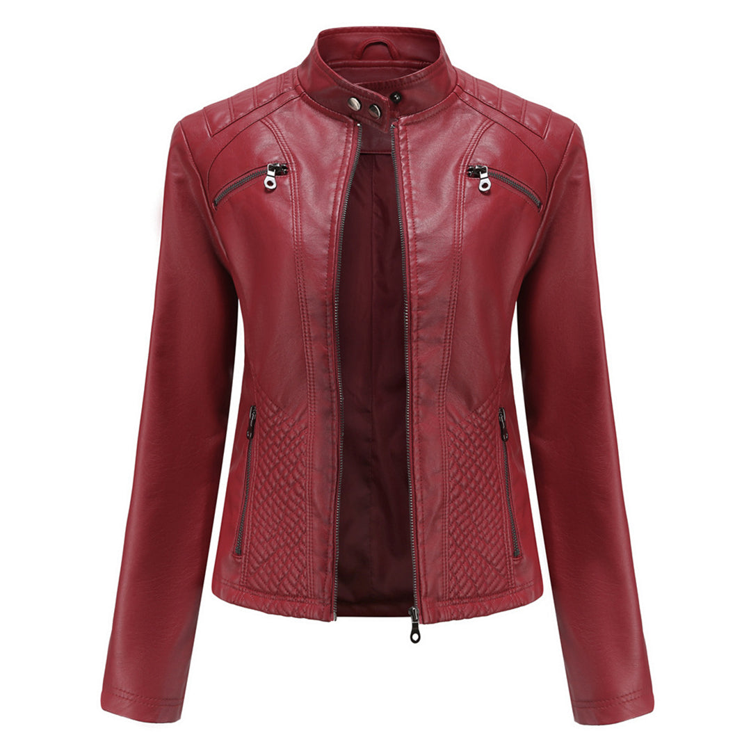 Heather | Women’s Classic Zip-up Biker Jacket