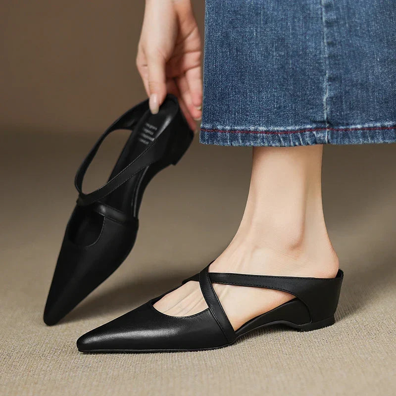 Aluna Genuine Leather Mules