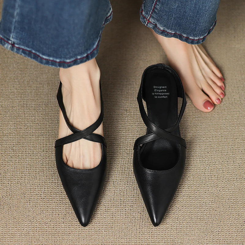 Aluna Genuine Leather Mules