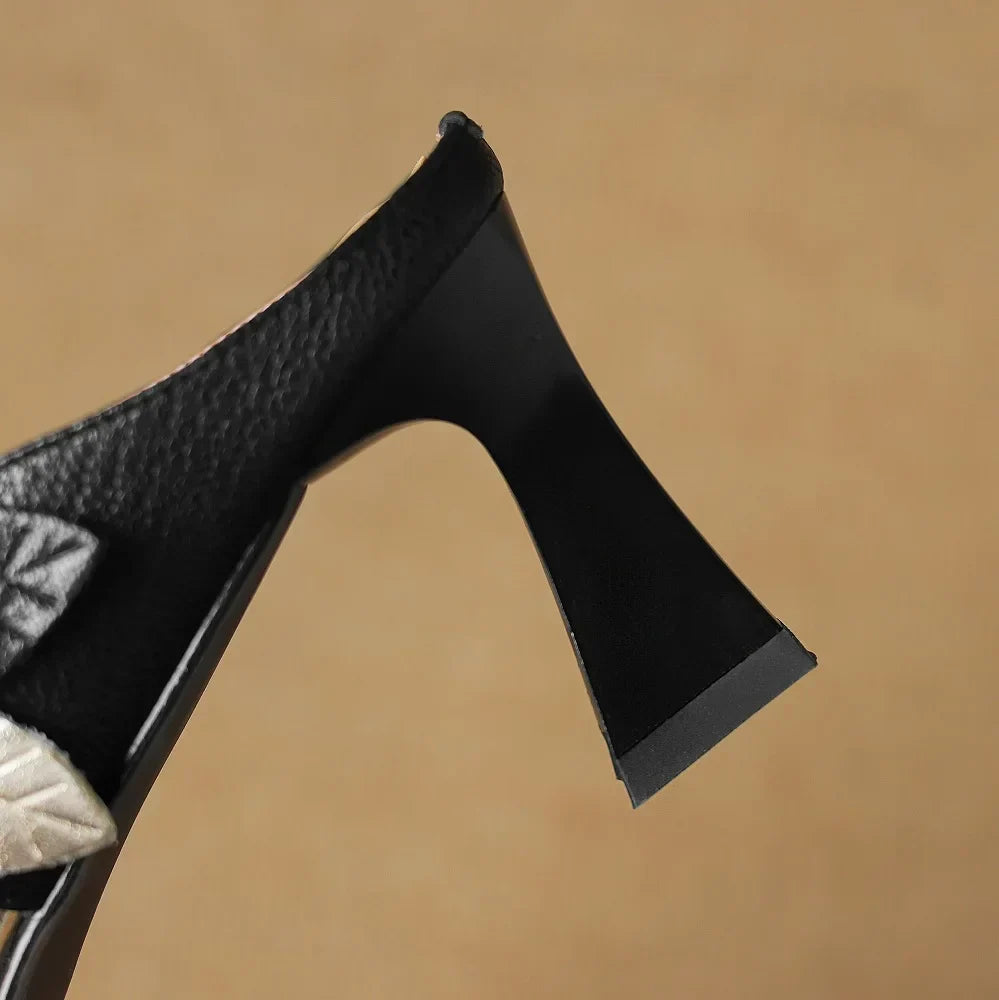 Garnet Genuine Leather Heels