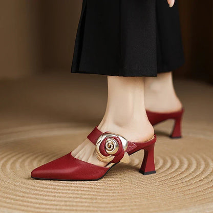 Garnet Genuine Leather Heels
