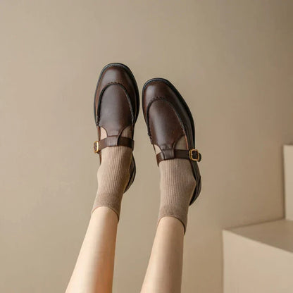 Delia | Women's Retro T-Strap Mary Jane Shoes Round Toe Low Heel