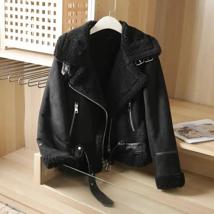 Colette Shearling Suede Jacket