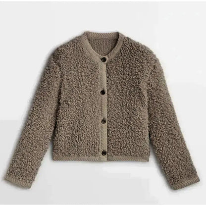 Women's Textured Cardigan Jacket with Button Closure