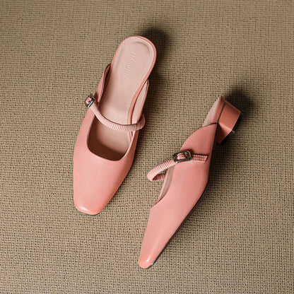 Kera Genuine Leather Mary Jane Mules