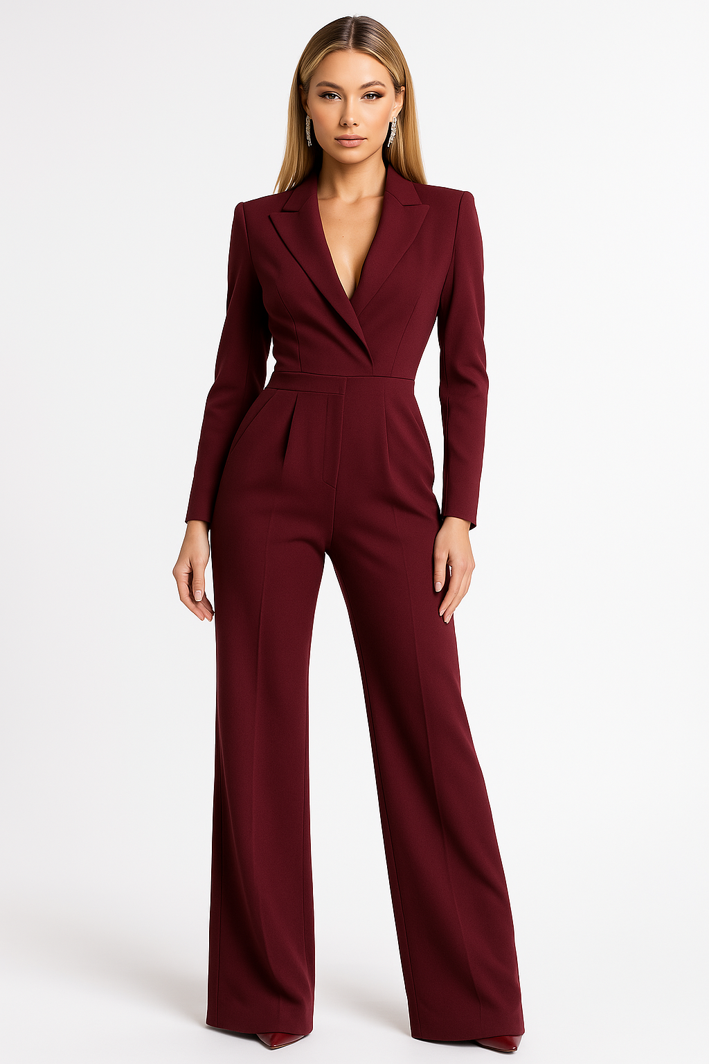 V-Neck Wide-Leg Jumpsuit