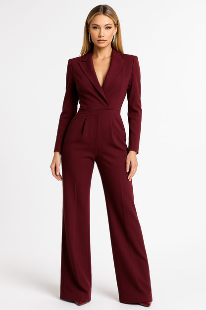 V-Neck Wide-Leg Jumpsuit