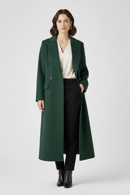 Women’s Coat with Lapel Collar and Button Fastening