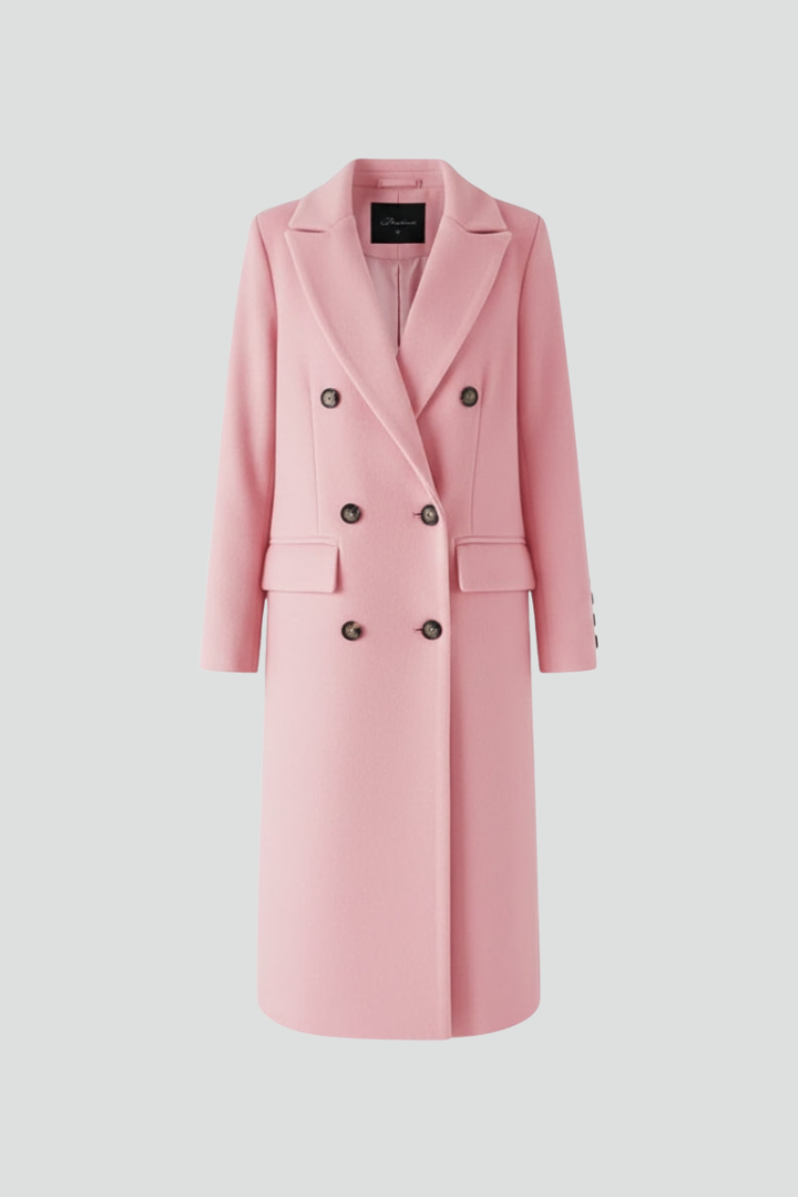Women’s Coat with Lapel Collar and Button Fastening