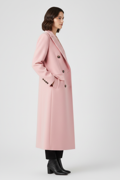 Women’s Coat with Lapel Collar and Button Fastening