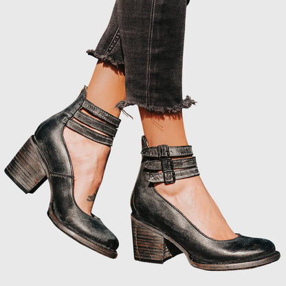 Elegant and Comfortable Real Leather Heels
