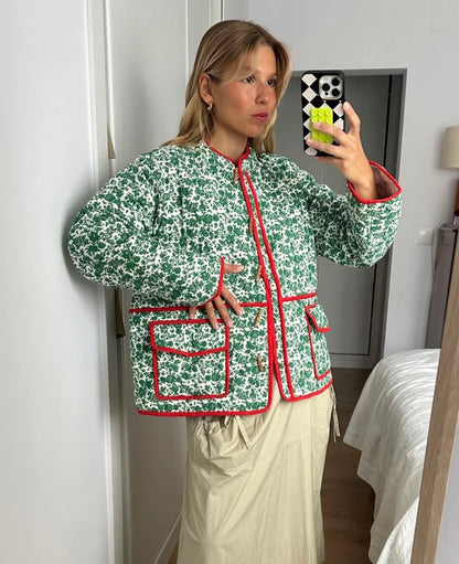 AMY'S Floran Print Patchwork Jacket
