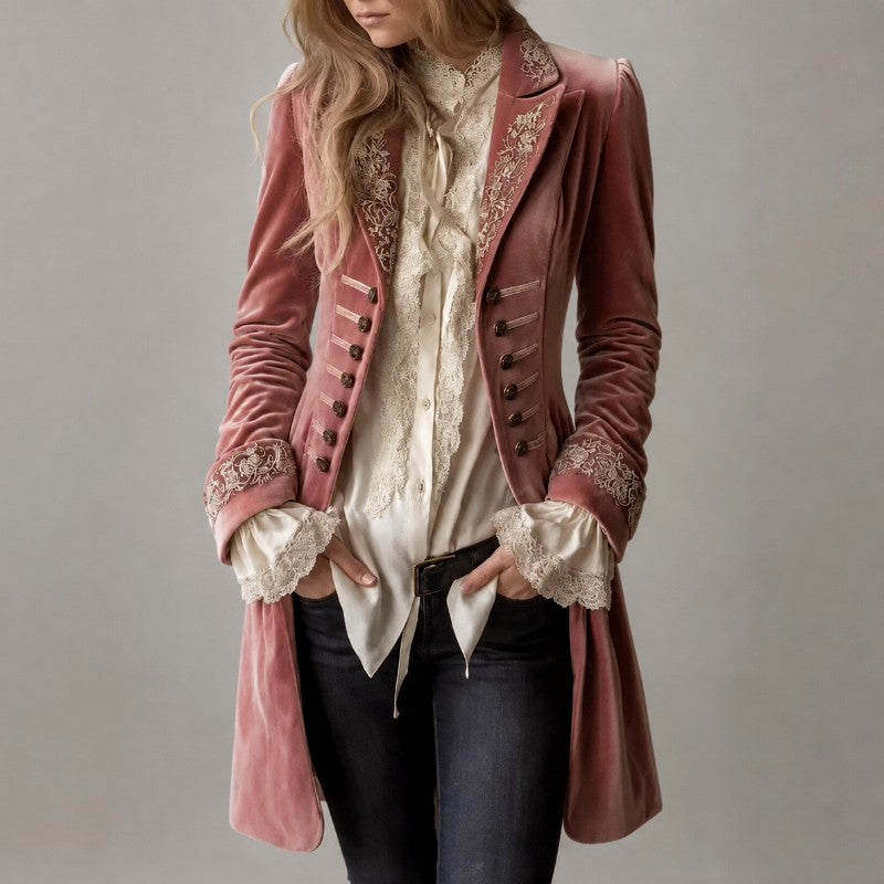 Angela - Women's Embroidered Longline Blazer