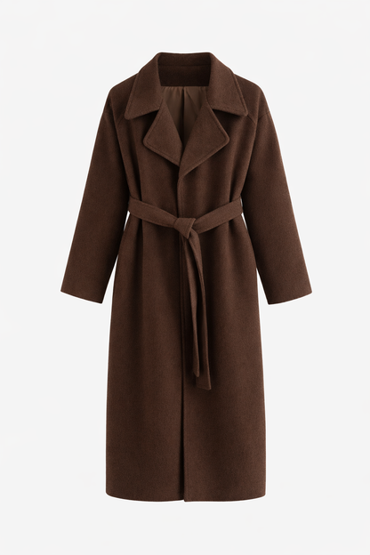 Katheryn – Elegant Belted Long Coat