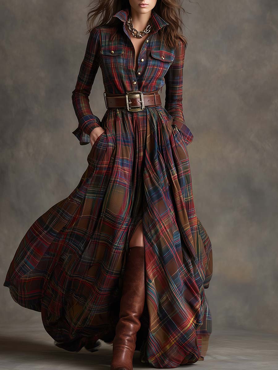Laura | Classic Belted Button-Up Shirt Dress