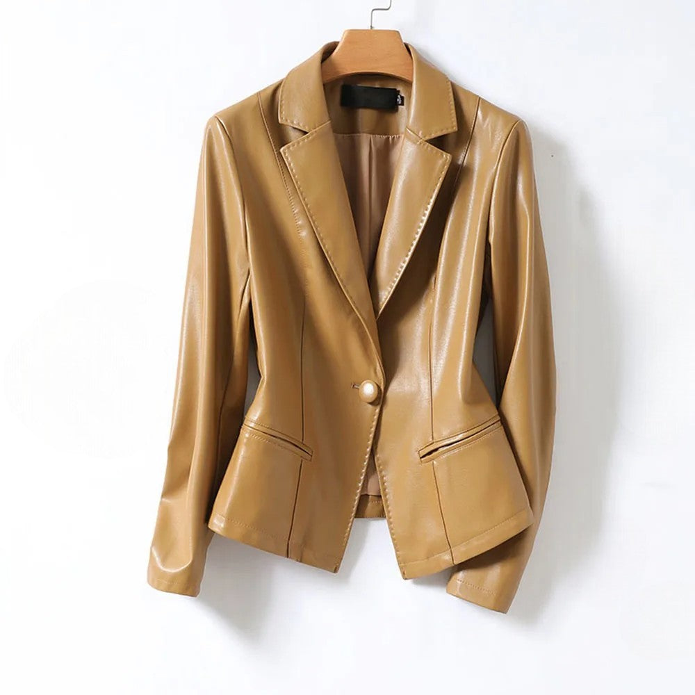 Vela Lambskin Leather Blazer