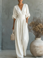 Elegant V-Neck High-Waisted Jumpsuit • S1
