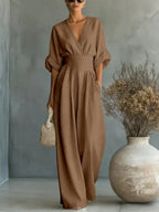 Elegant V-Neck High-Waisted Jumpsuit • S1