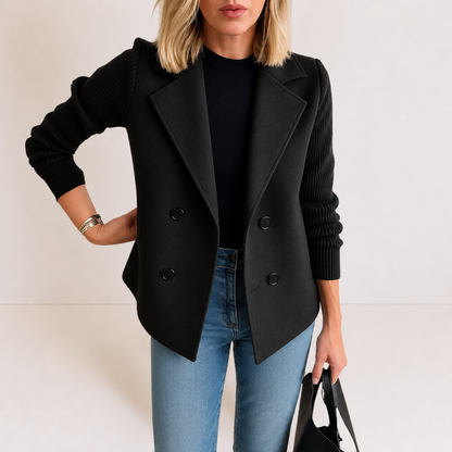 Caroline | Knit Sleeve Blazer Jacket