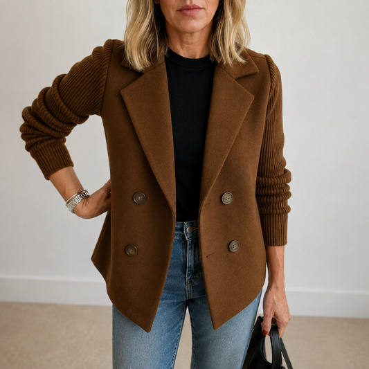 Caroline | Knit Sleeve Blazer Jacket