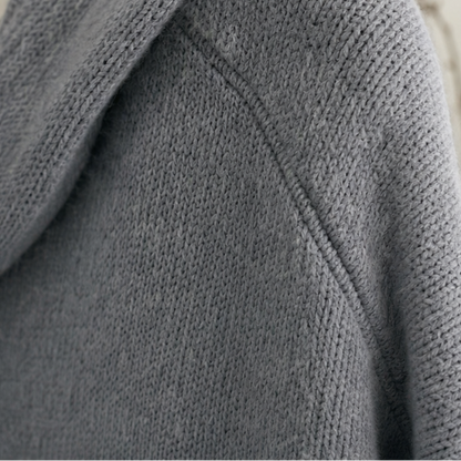Melissa – Hooded Waffle-Knit Button-Front Cardigan