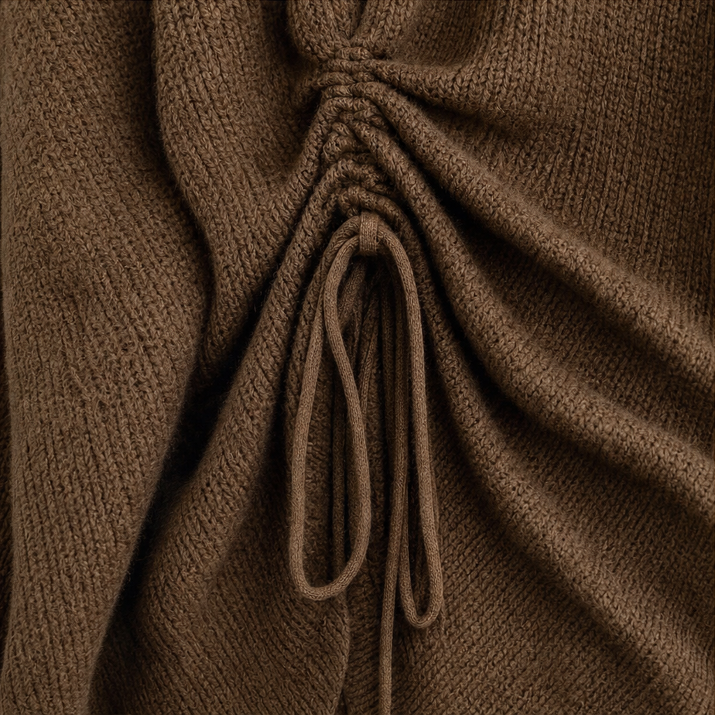 Wendy – Side-Ruched Oversized Knit Sweater