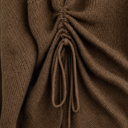 Wendy – Side-Ruched Oversized Knit Sweater