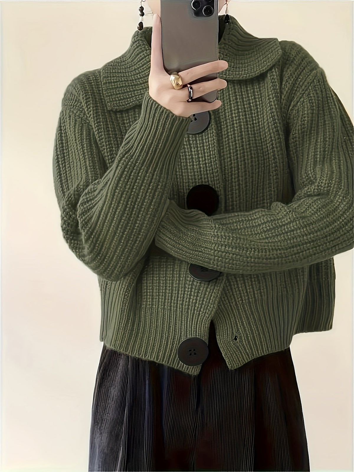 Florence | Textured Ribbed Knit Sweater with a Refined Collar