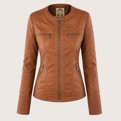 Diane | Hooded Leather Jacket