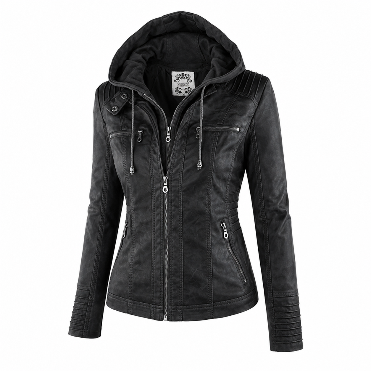 Diane | Hooded Leather Jacket