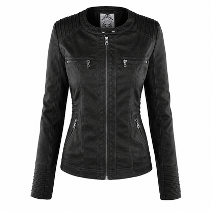 Diane | Hooded Leather Jacket