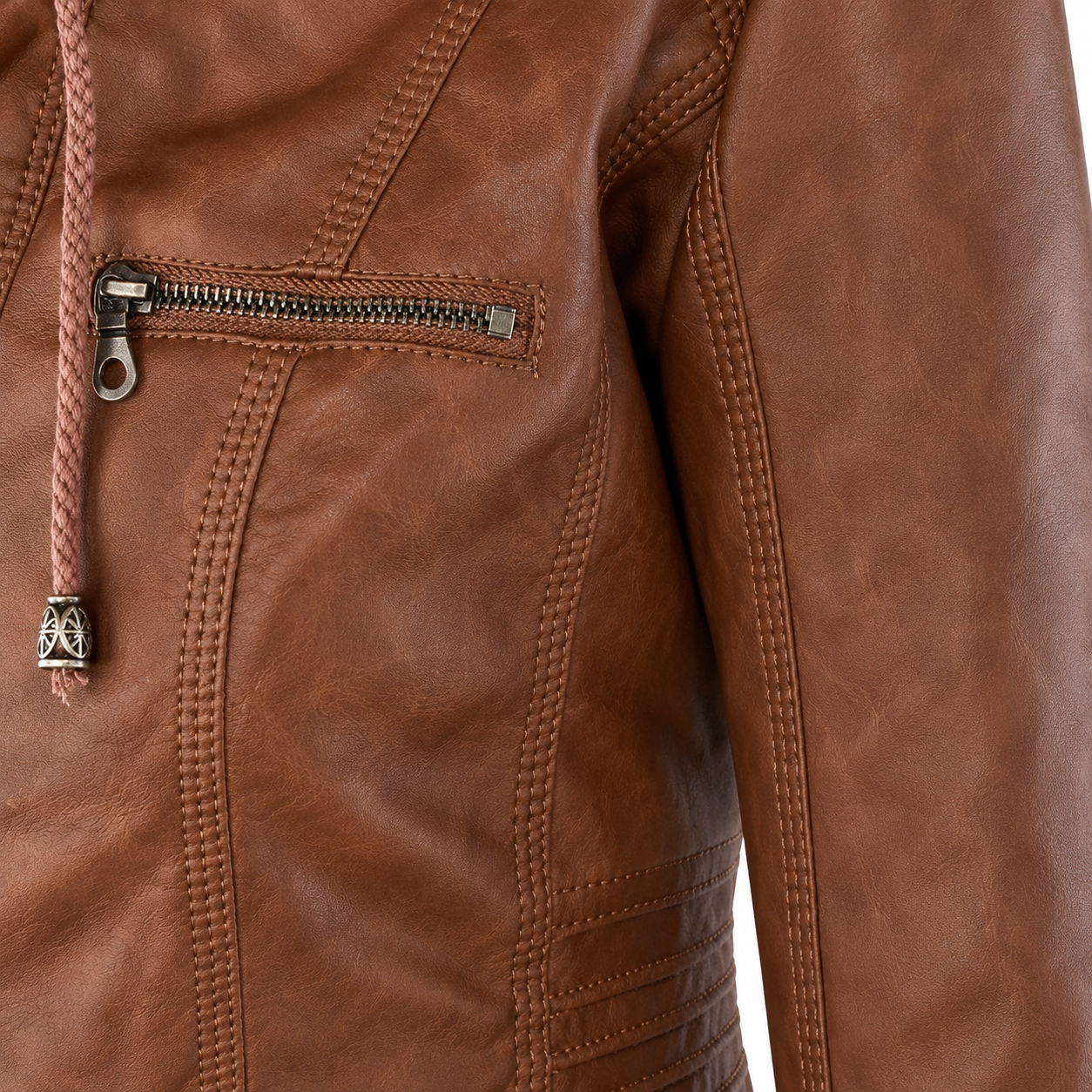 Diane | Hooded Leather Jacket