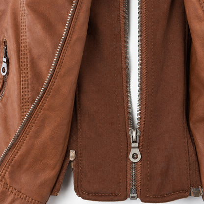 Diane | Hooded Leather Jacket