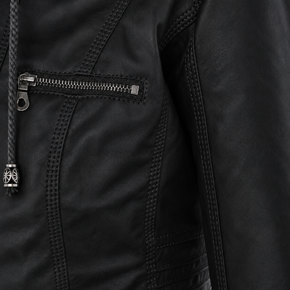 Diane | Hooded Leather Jacket