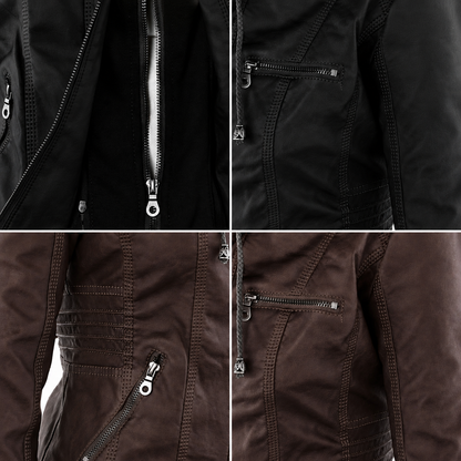 Diane | Hooded Leather Jacket