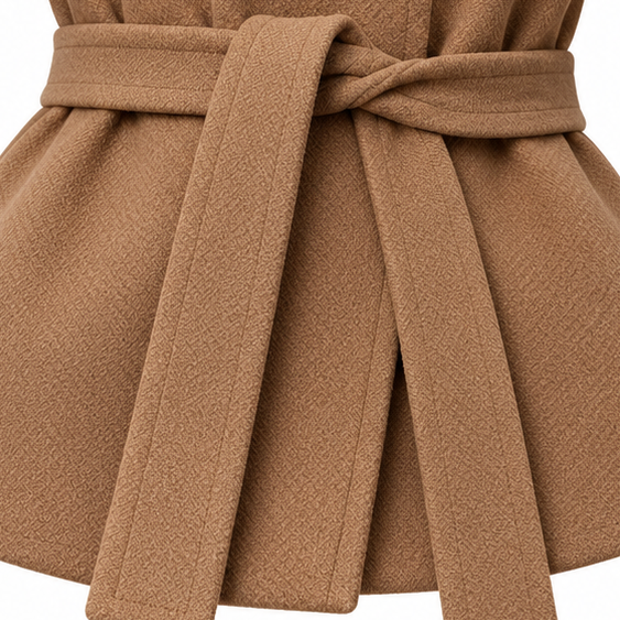 Vienna – Asymmetrical Belted High-Neck Jacket
