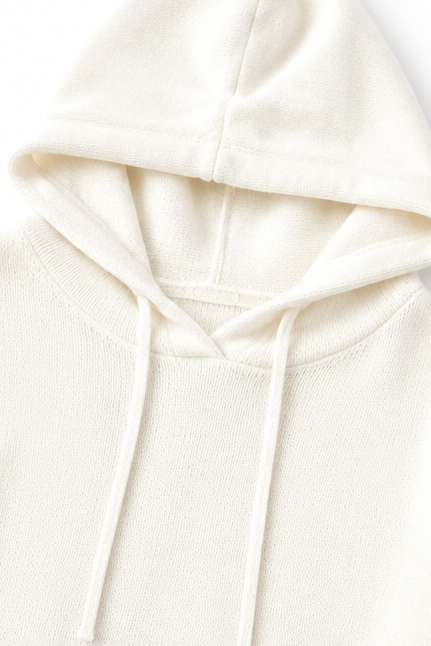 Kelly – Oversized Drawstring Hooded Knit Sweater