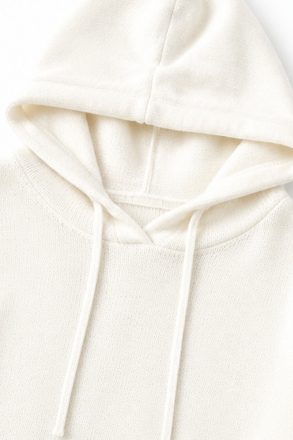 Kelly – Oversized Drawstring Hooded Knit Sweater