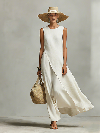 Ivory Loose-fit Maxi Dress