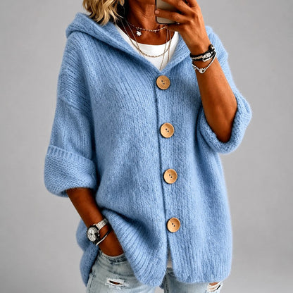 Allison - Women's Button-Front Oversized Cardigan