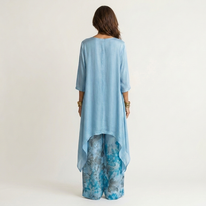 Cariola | Cotton-Silk Two-Piece Set with Asymmetric Tunic