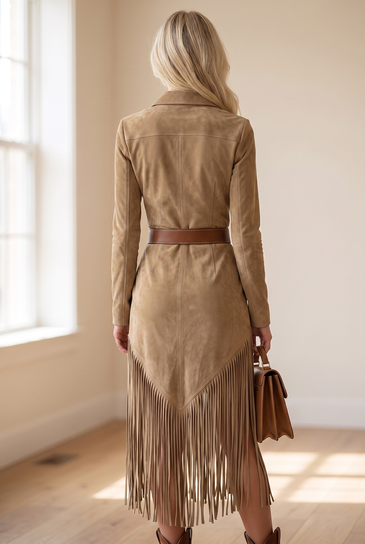 Valery | Faux Suede Fringe Dress